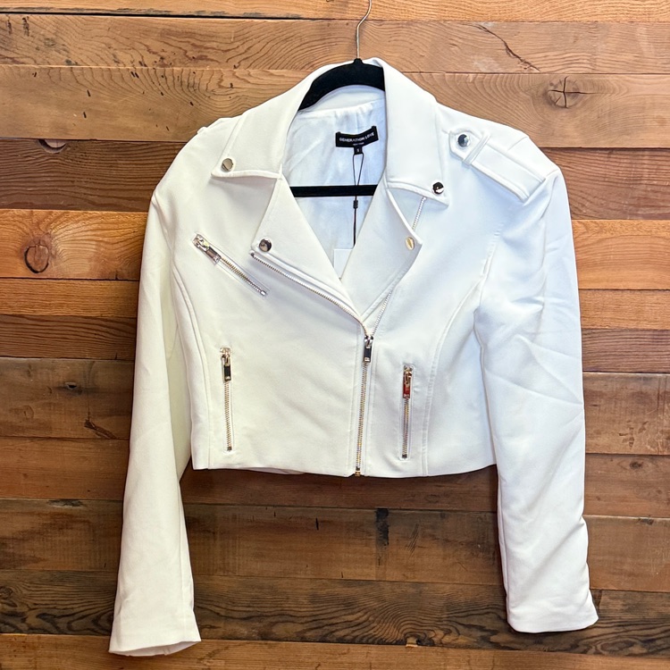 Generation Love White Leather Jacket, New With Tags